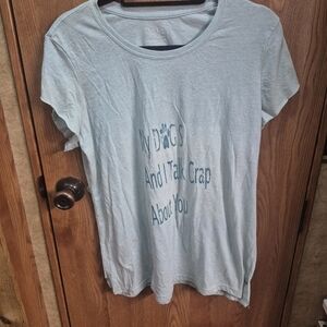 Time & TruLight Blue Graphic Women's Top.   Box 28